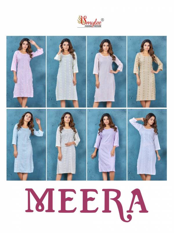 Rung Meera Rayon Fancy Stylish Regular Wear Kurtis Collection